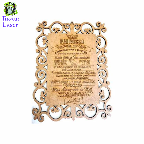 Pai Nosso Quadro Gravado No Laser Em Mdf Cru