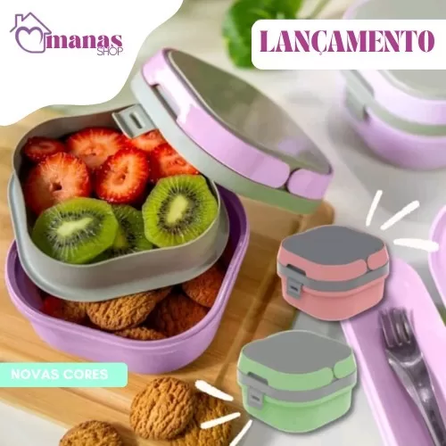 Marmitinha Kids Pote Com Alça e Divisória Escola