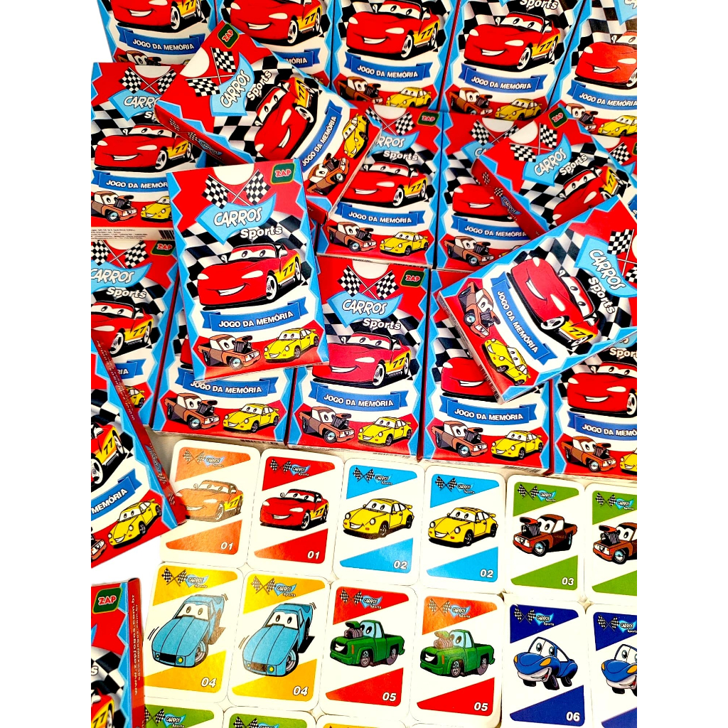 Kit 10 Jogo Da Memoria Carros  Kit Festa Infantil Para Lembrancinha Aniversario Prenda Quermesse