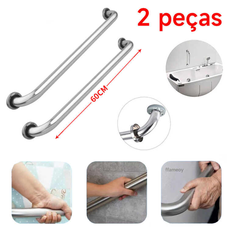 Alça de Apoio Inox Barra 60cm Acessibilidade Segu