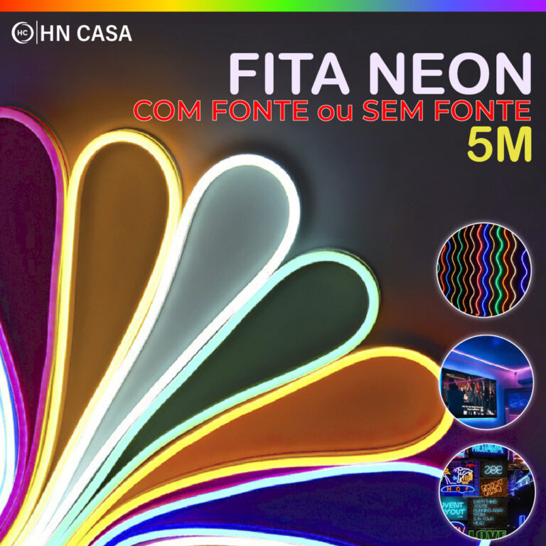 Fita de LED Mangueira Neon 5 Metros IP65 Flexível