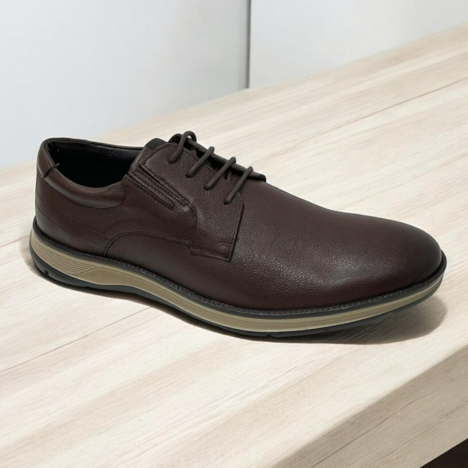 Sapato Masculino Ferracini Couro Casual Oxford Amortecedor Numeração Grande Fluence 5540-559I