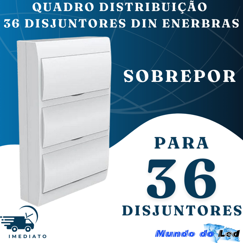 Quadro Distribuicao 36 Disjuntores Din Sobrepor Enerbras