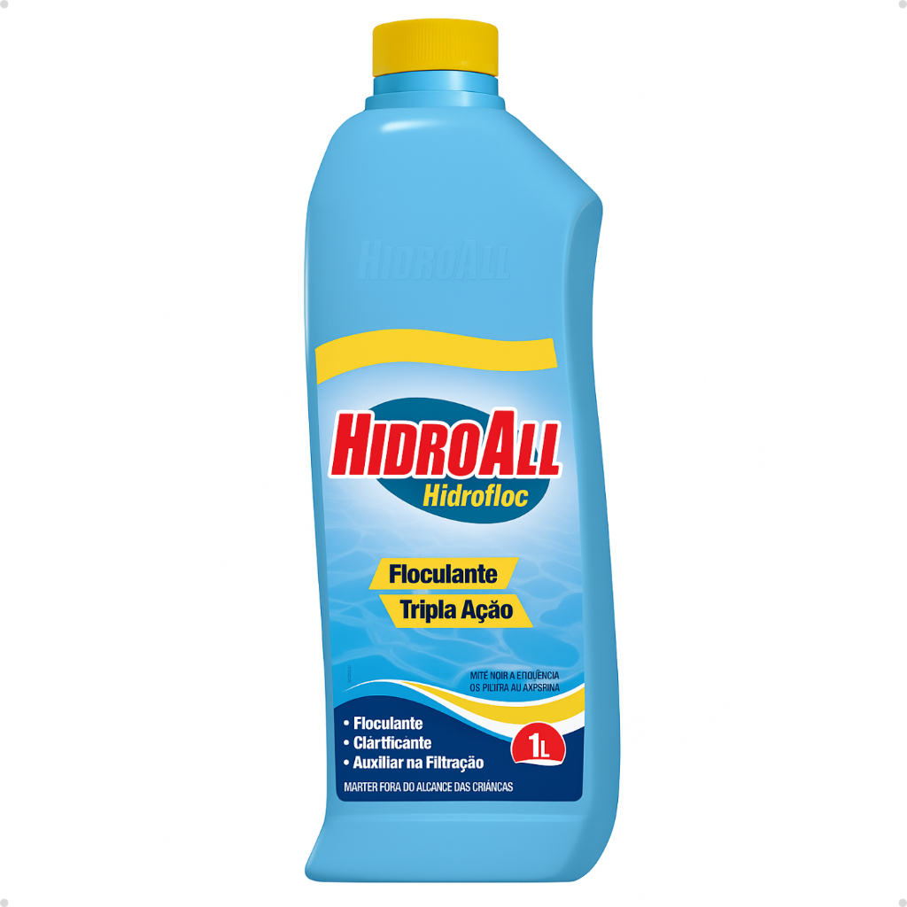 Clarificante Floculante Hidrofloc Hidroall 1L Piscinas Auxiliar Filtragem Decantador Água Limpa