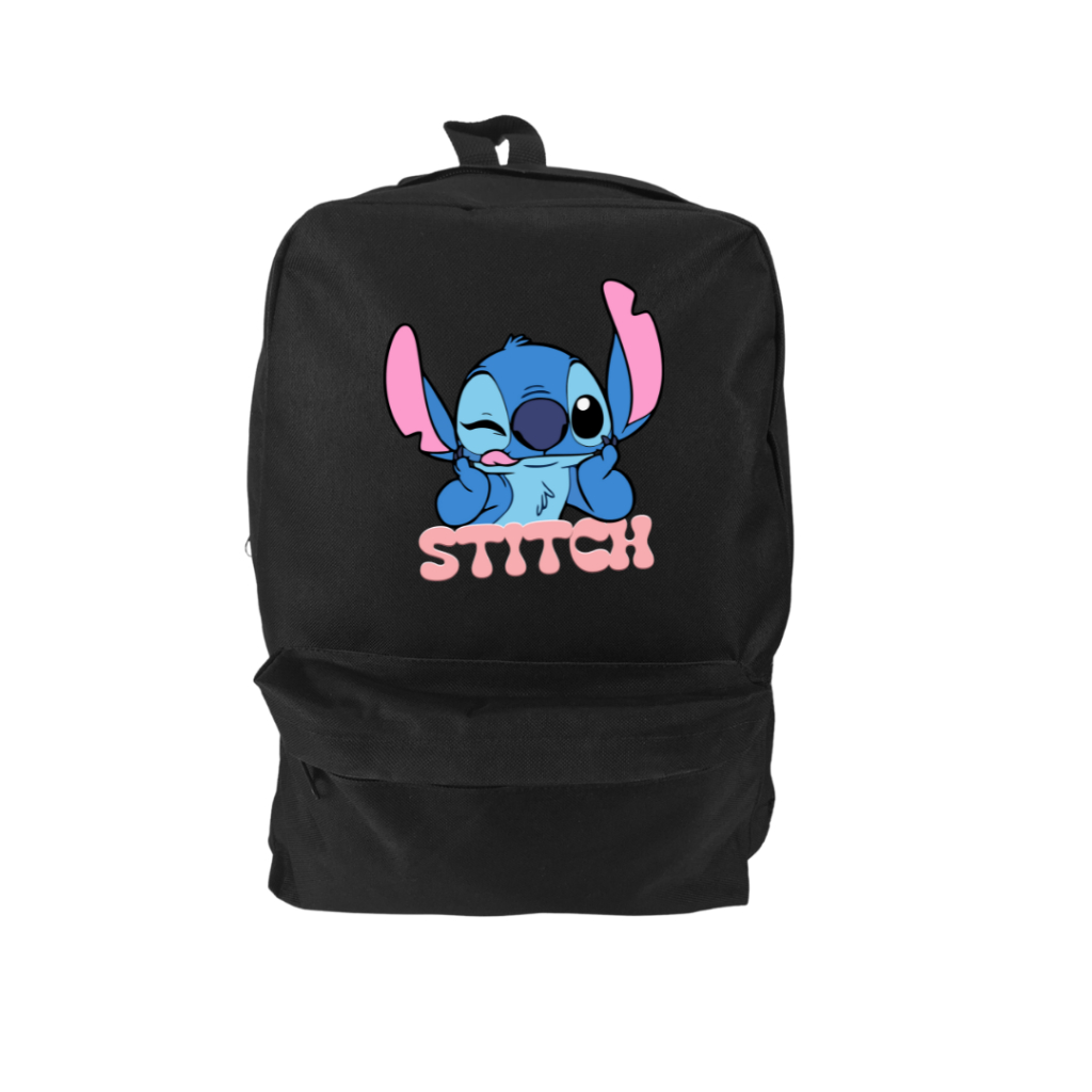Mochila Basica Estampada Stitch Personalizada Versatil