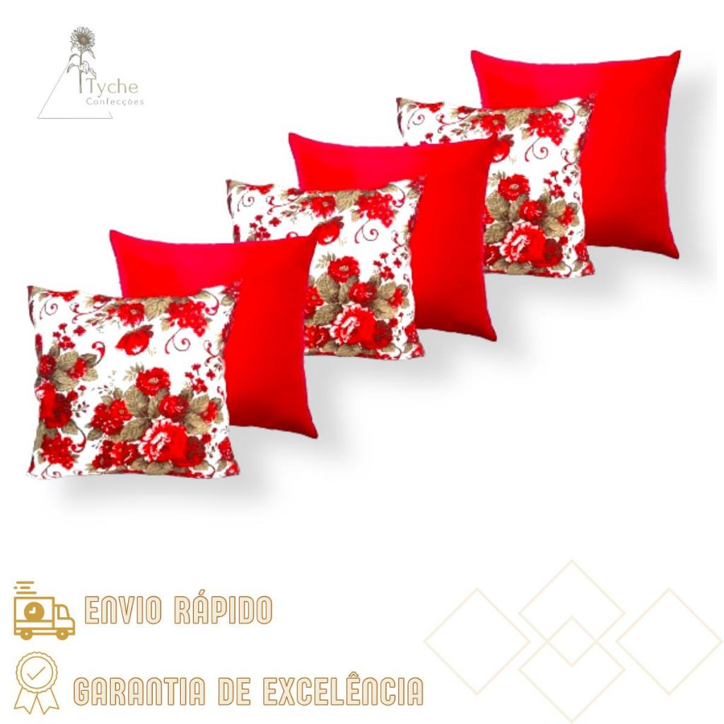 KIT COM 6 CAPAS PARA ALMOFADAS DECORATIVAS CAPAS COM ZIPER