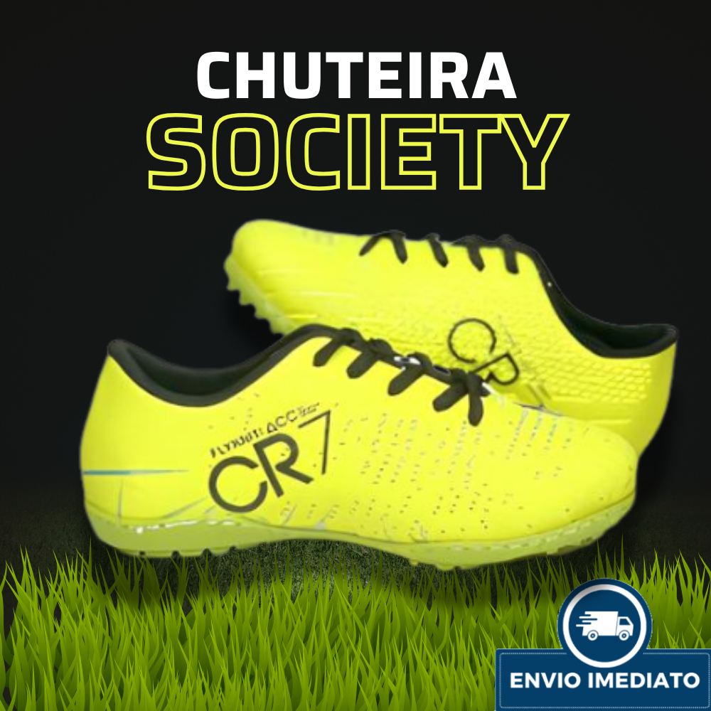 Chuteira Society Infantil Unisex Costurada Antiderrapante Firme Costurada Colada Envio Imediato