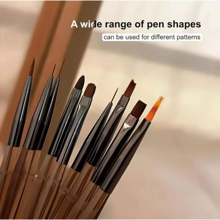 9pcs Pincéis Para Arte De Unhas , Conjunto De Fer