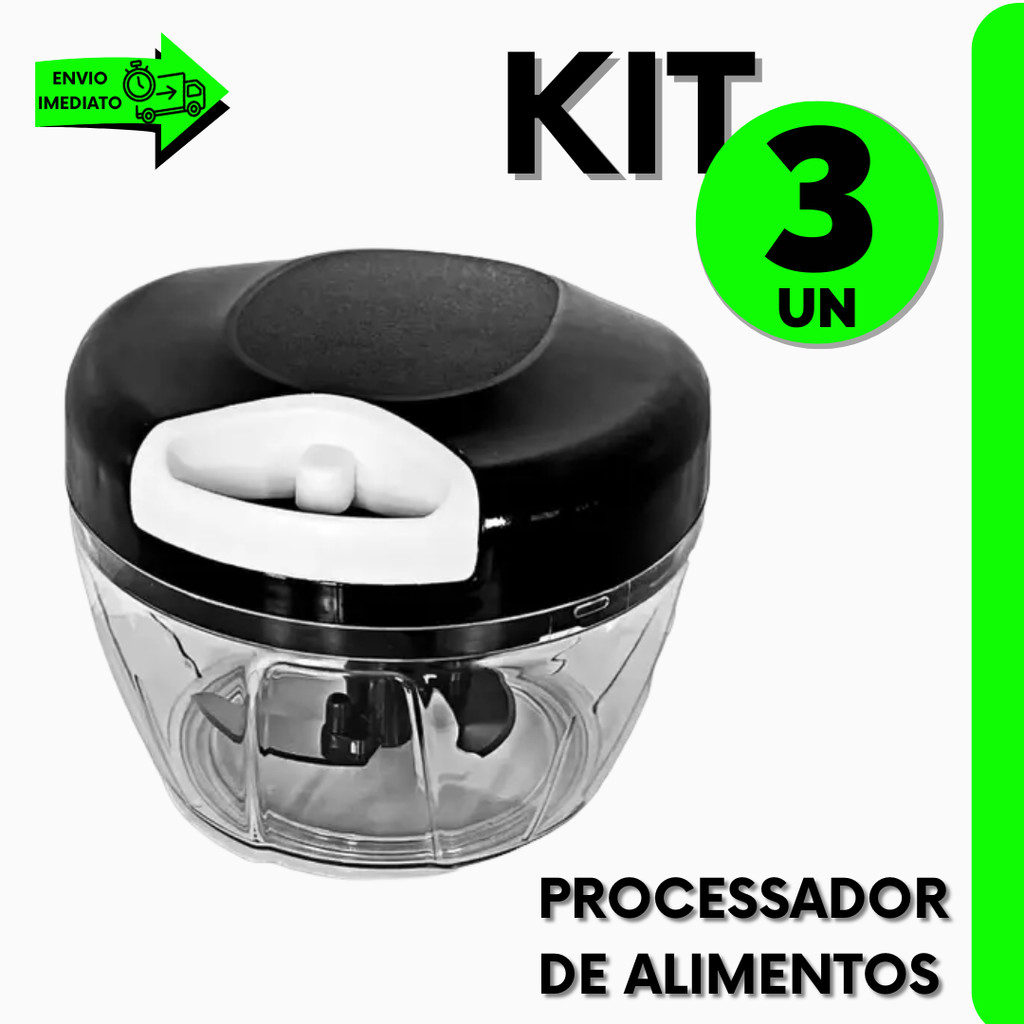 Kit 3 Processador de Alimento – 3 Lâminas Aço Inox Para Chef de Cozinha De Restaurante Casa e Bar