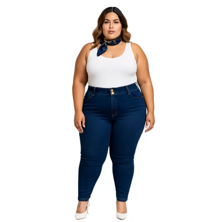 Calça Jeans Skinny Feminina Com Cinto Modeladora 