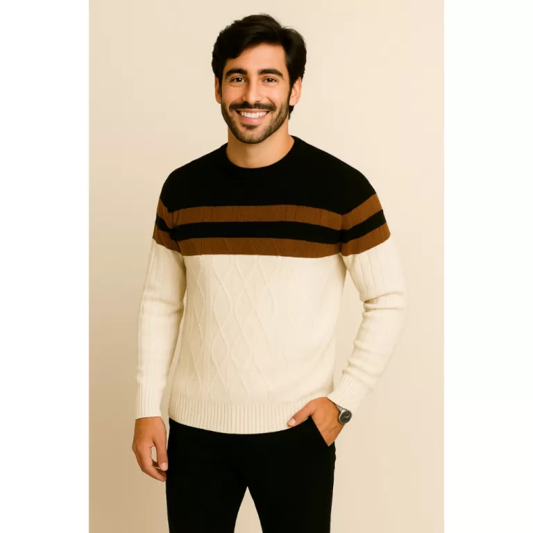 Sueter Masculino Listrado Tricot Premium Blusa de 