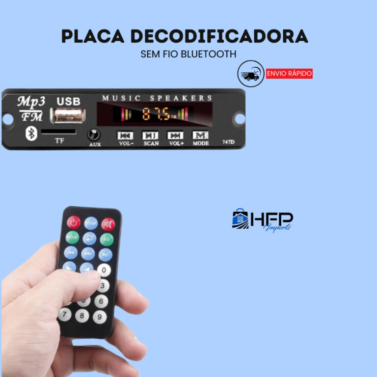Placa Decodificadora Sem Fio Bluetooth 5.0 DC 5V 1