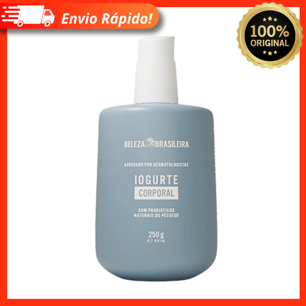 Hidratante Corporal Iogurte Vegano 250g – Com Probióticos Naturais Do Pêssego – Beleza Brasileira