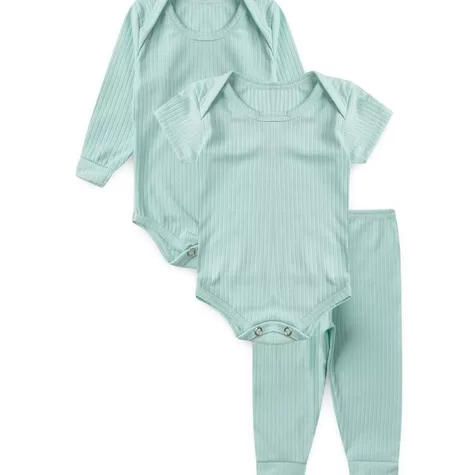Kit Bebê 3 Peças Ribana Verde Bebê