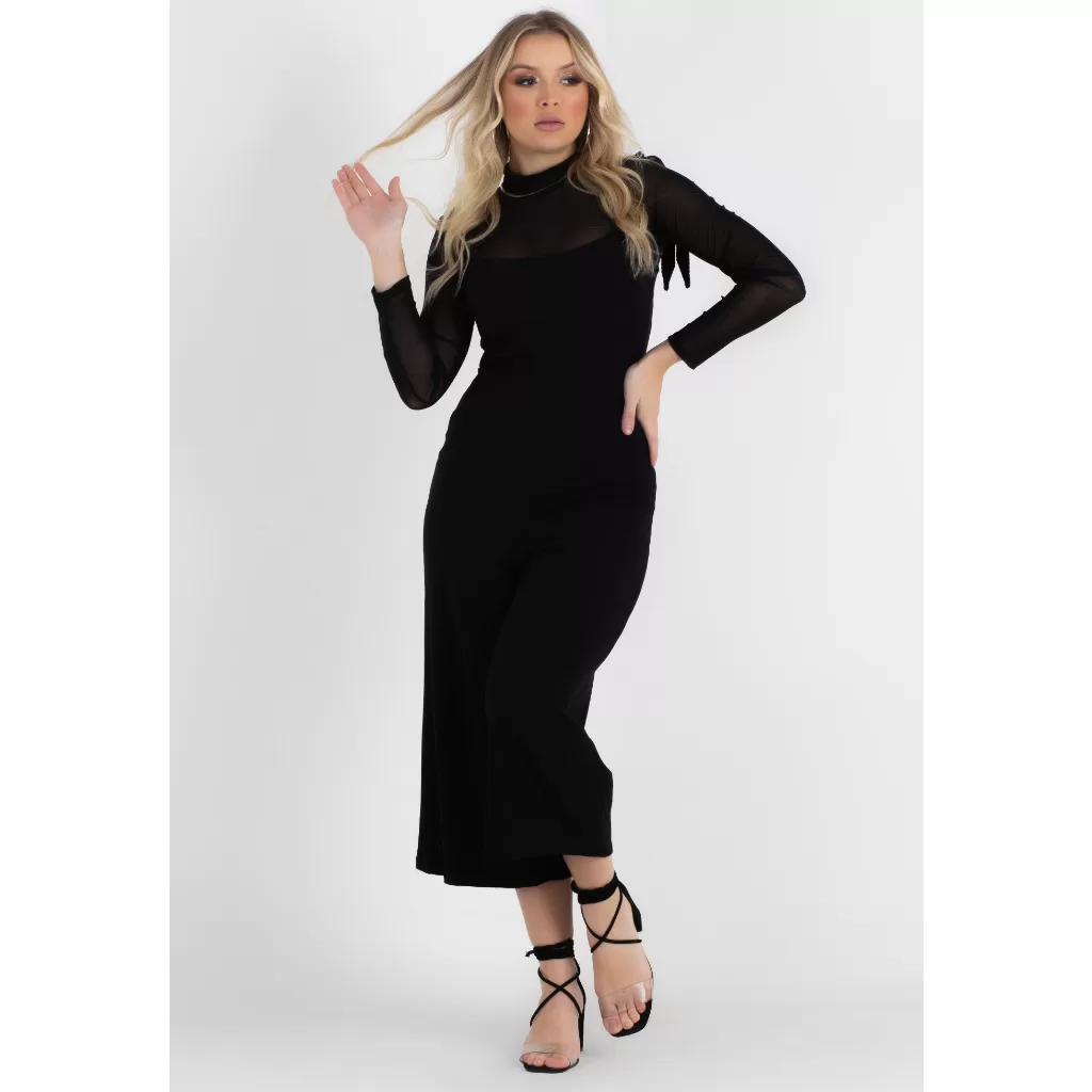 Conjunto Feminino de Macaquinho e Body Tulê Estiloso Moda Elegante Casual Festa