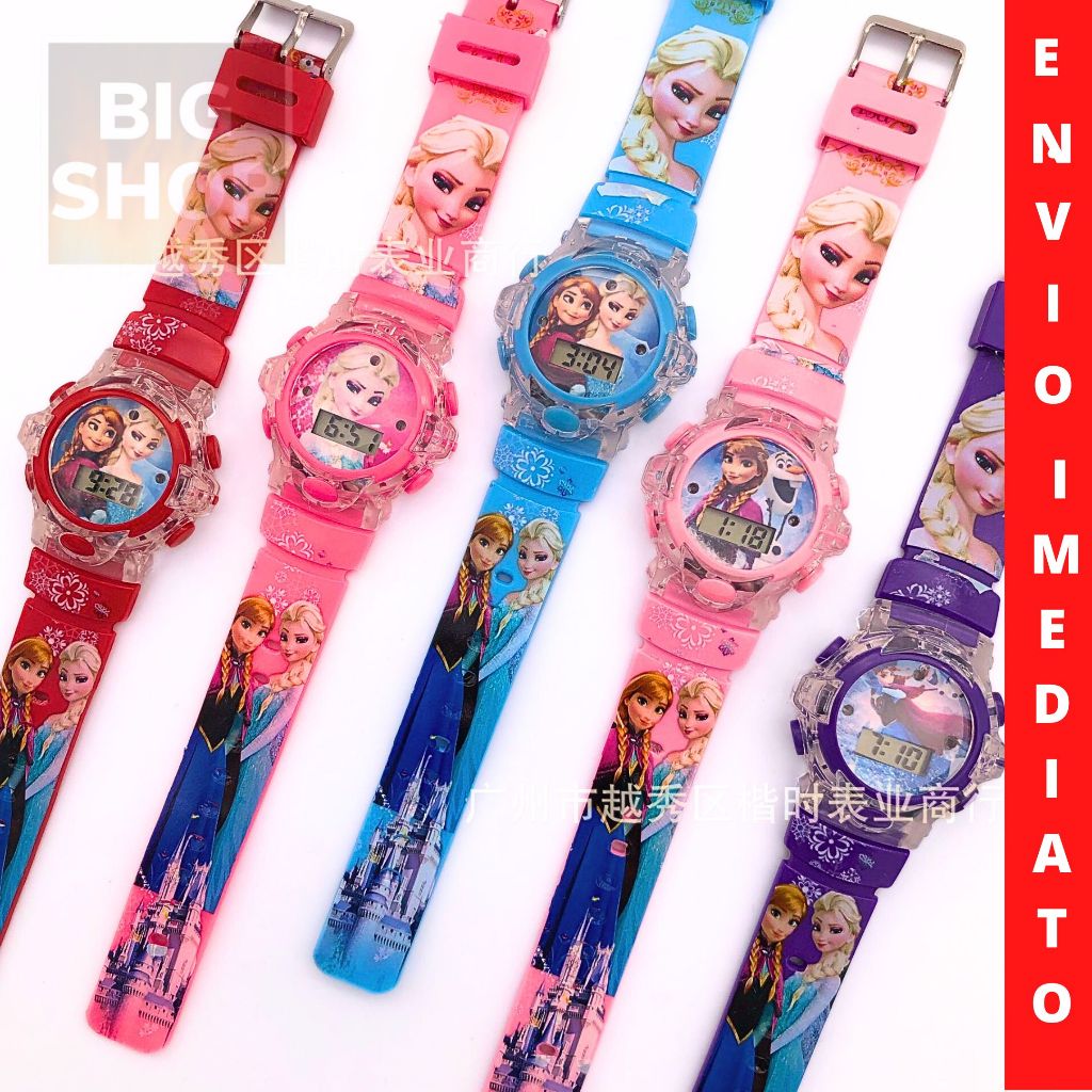 Relógio De Criança Led Digital Desenho Personagens