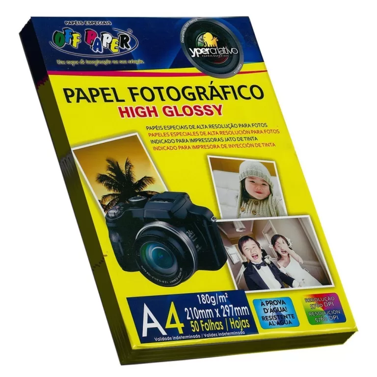 Papel Fotografico Glossy Brilho A4 180g 50 Fls Jat
