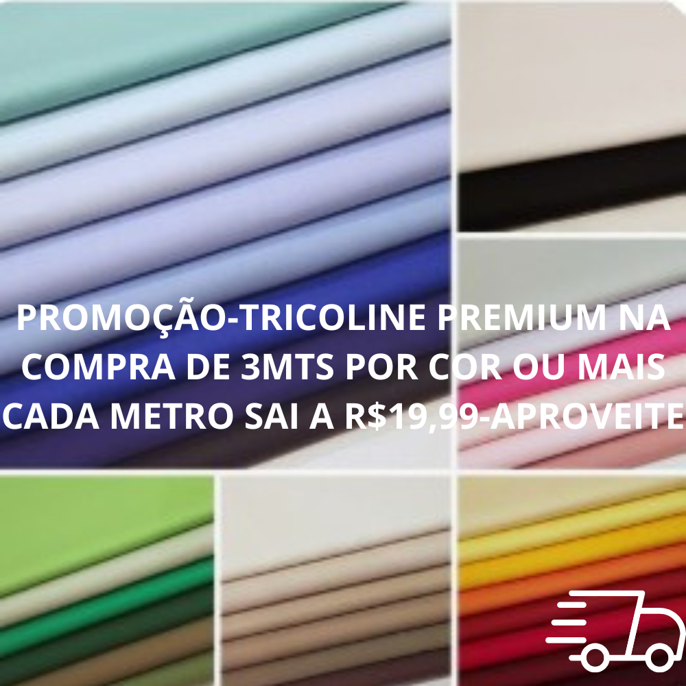 Tecido tricoline Premium no metro varias cores100% algodão de excelente para confecção de roupa e a