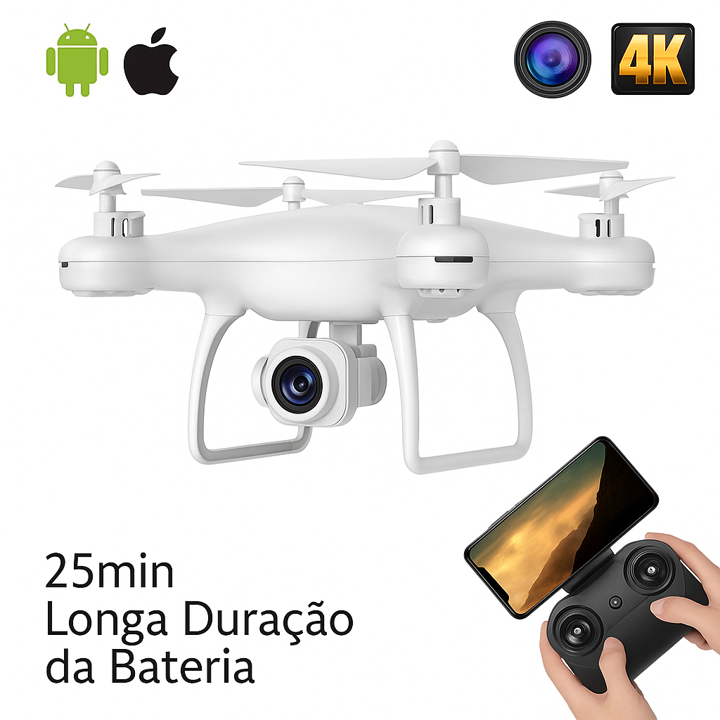 Drone 8S Câmera HD Alta Resolução Tamanho Grande Voo Estável Retorno Automático Controle Fácil