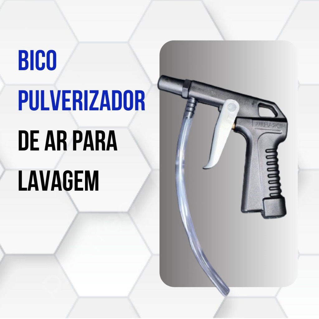 Bico Pulverizador pistola para  Ar  Hidraflux – Rosca 1/4 – Aplicador de Produtos de Limpeza