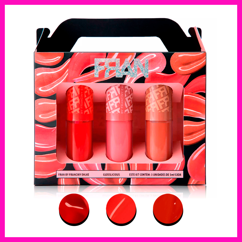 Franciny Ehlke Glosslicious Gloss Labial 3un (Cherry Lips, Juicy Lips,CookieLips)