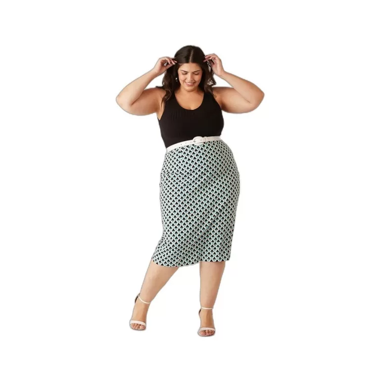 Saia Losangos Viscose Malwee Plus