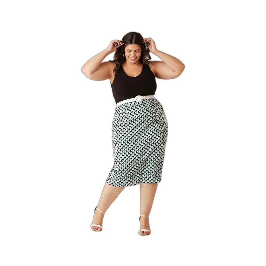 Saia Losangos Viscose Malwee Plus