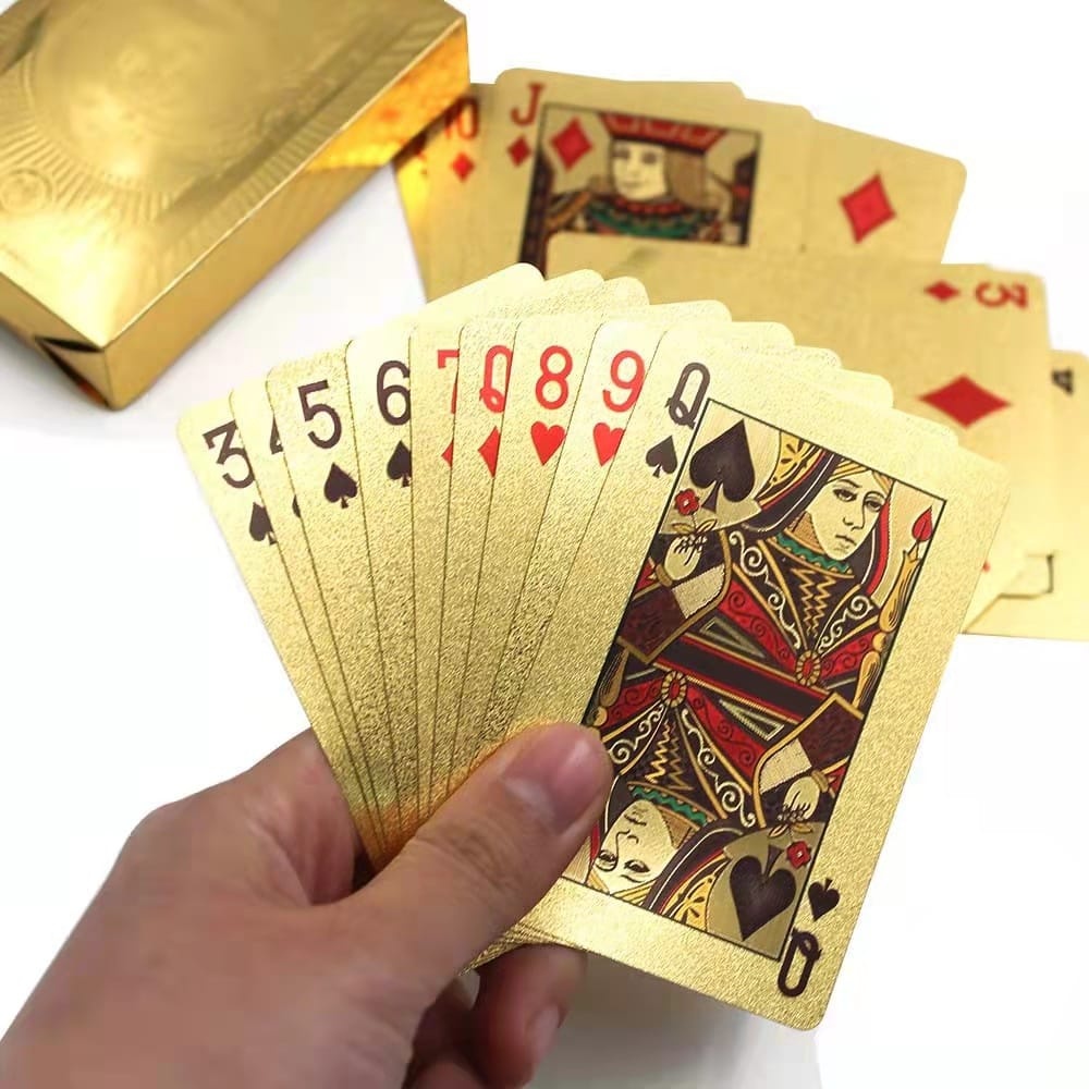 Baralho Dolar Dourado Ouro Folheado A Prova Dagua Poker 54 Cartas