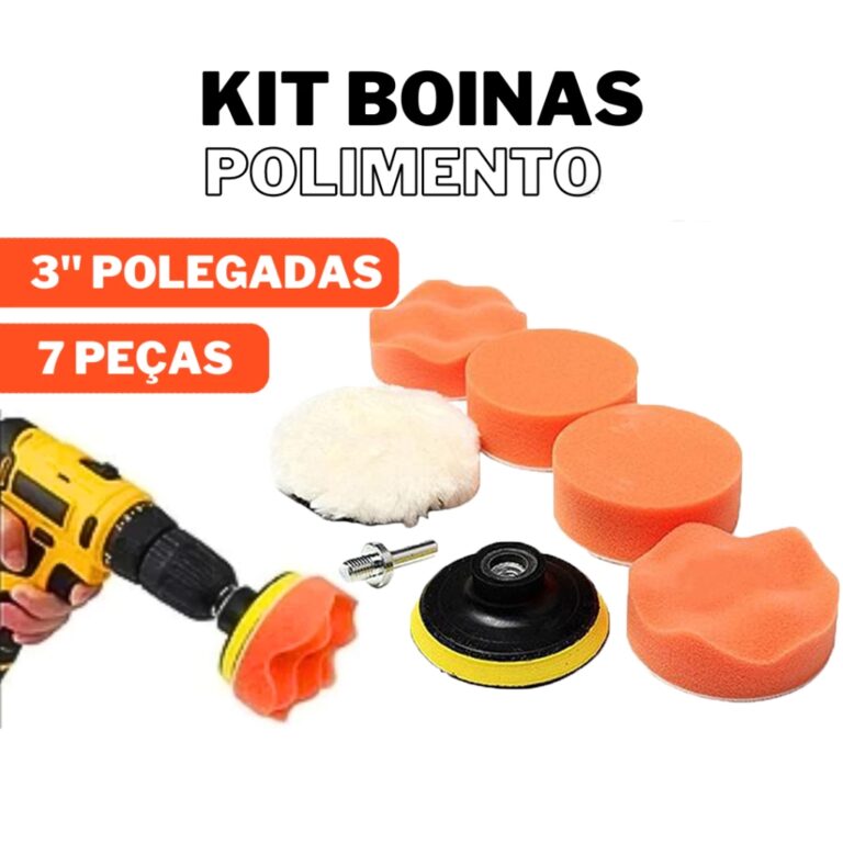 Kit Boina Automotiva Polimento 3 Pol 7 Peças Espu