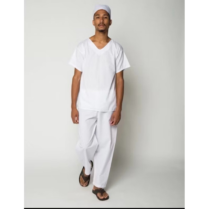Roupa de Ração Umbanda e Candomblé masculino em Oxford 2 Peças Premium