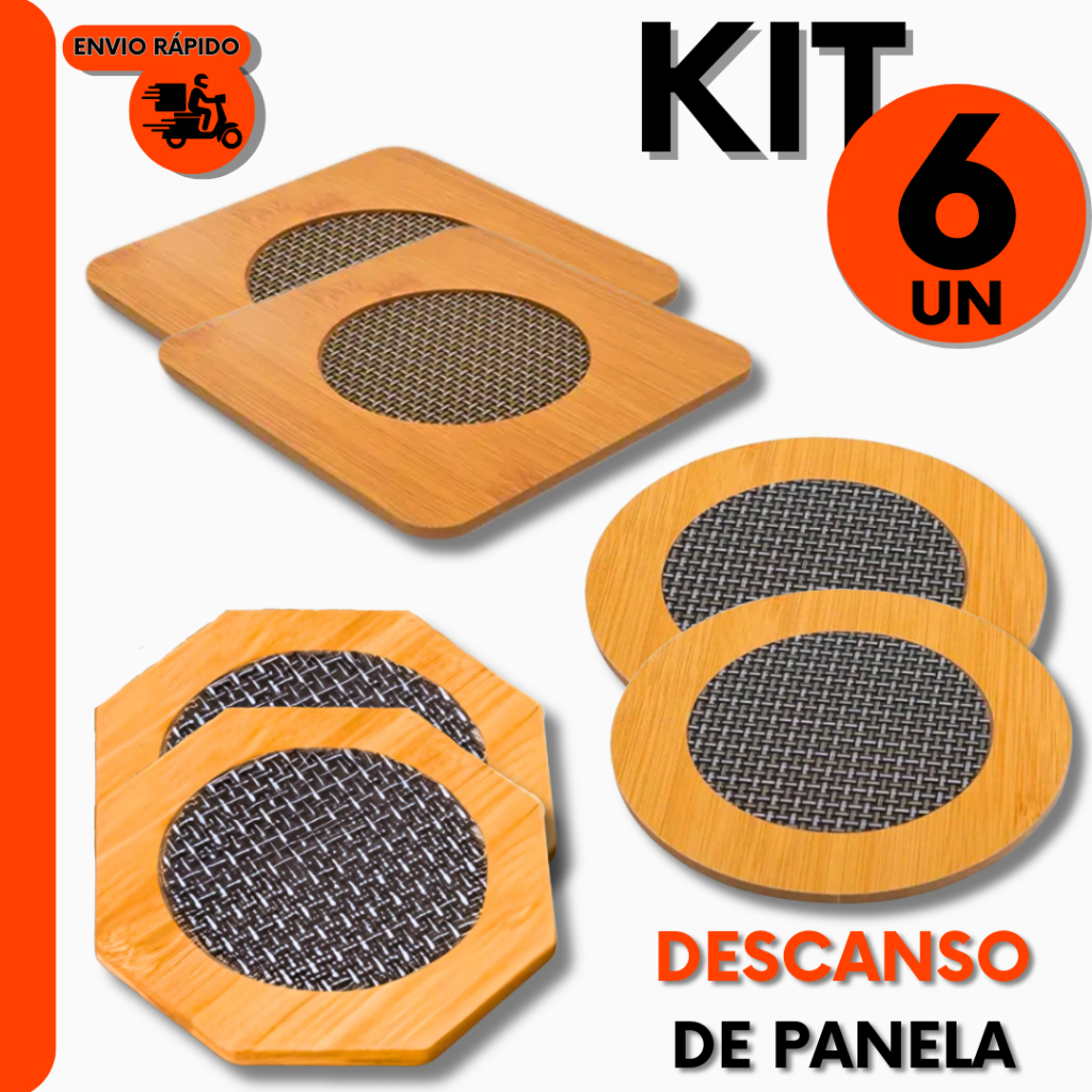 Kit Descanso de Panela em MDF 14,5cm Protetor de Mesa Decorativo P/ Cozinha Envio Formatos Variados