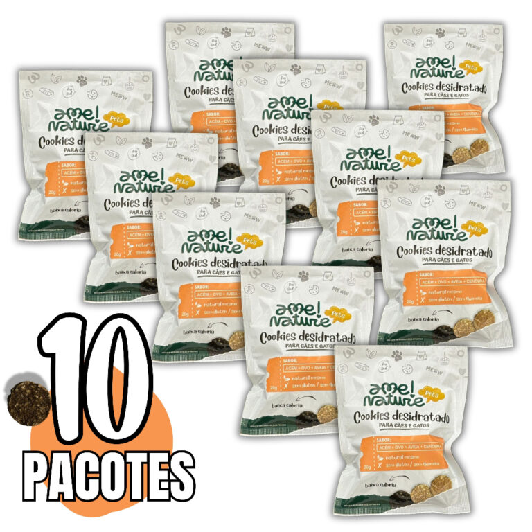 Kit com 10 Petiscos 100% Naturais Sabor Acém para