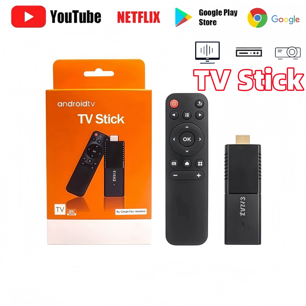 Stick 4K Ultra HD Sistema Android- 512GB+1TB, Controle por Voz Bluetooth, Wi-Fi 5G, HDMI