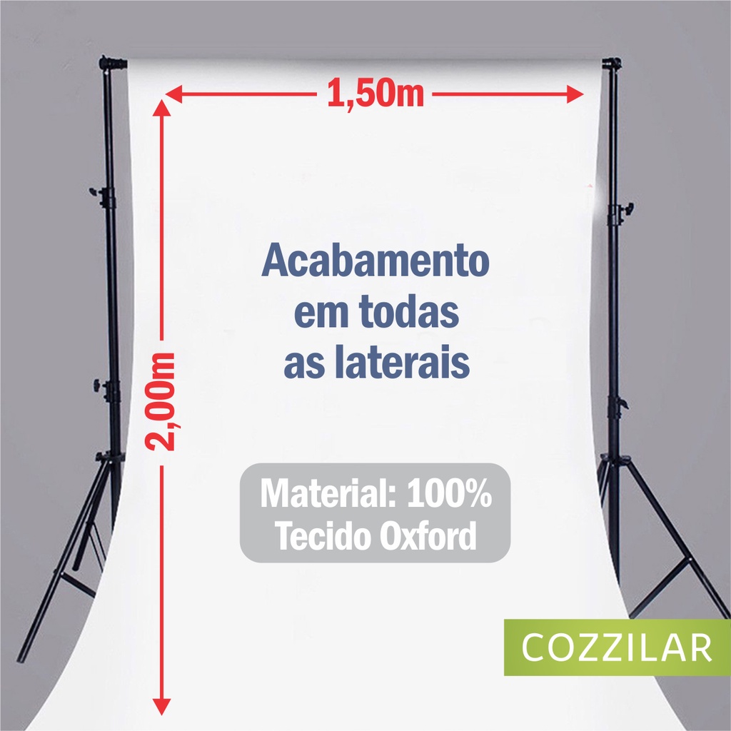 Fundo Infinito Branco Verde Em Tecido 2,00×1,50m Estúdio Fotográfico Foto Vídeo Anuncio Cozzilar