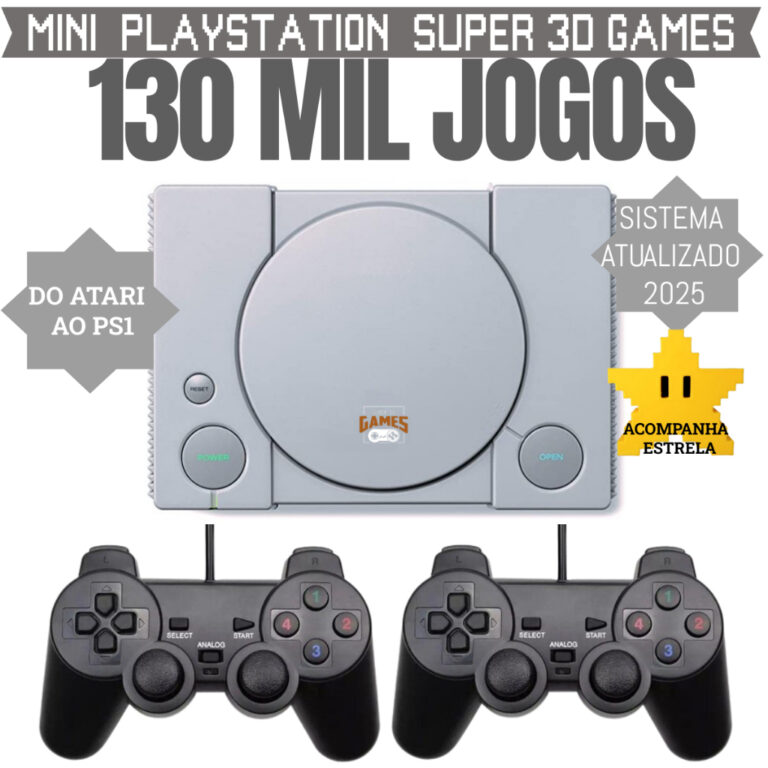 Super Console Retro PS1 Super 3D Games com 130 mil