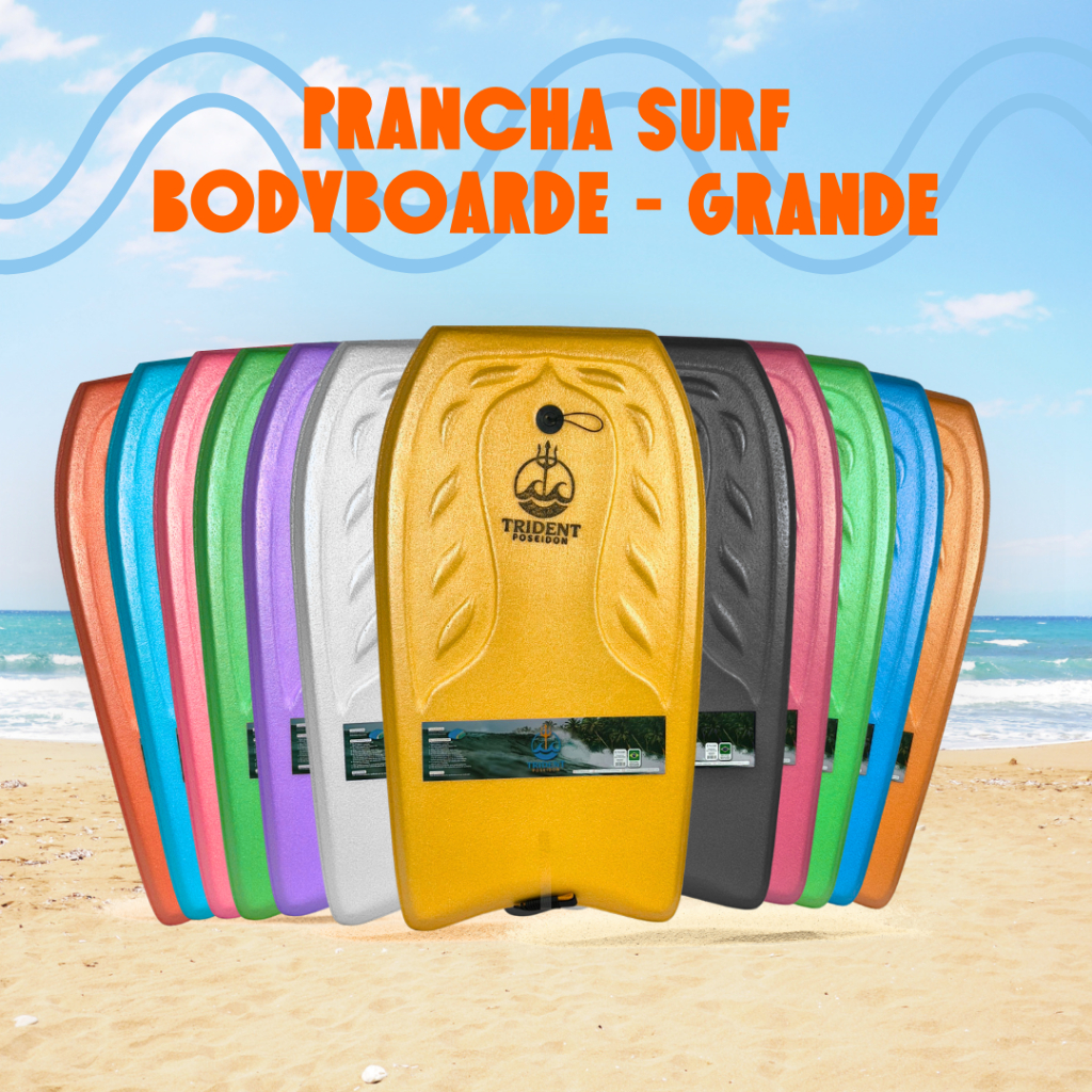 Prancha Surf BodyBoard Grande Com Leash Praia Piscina