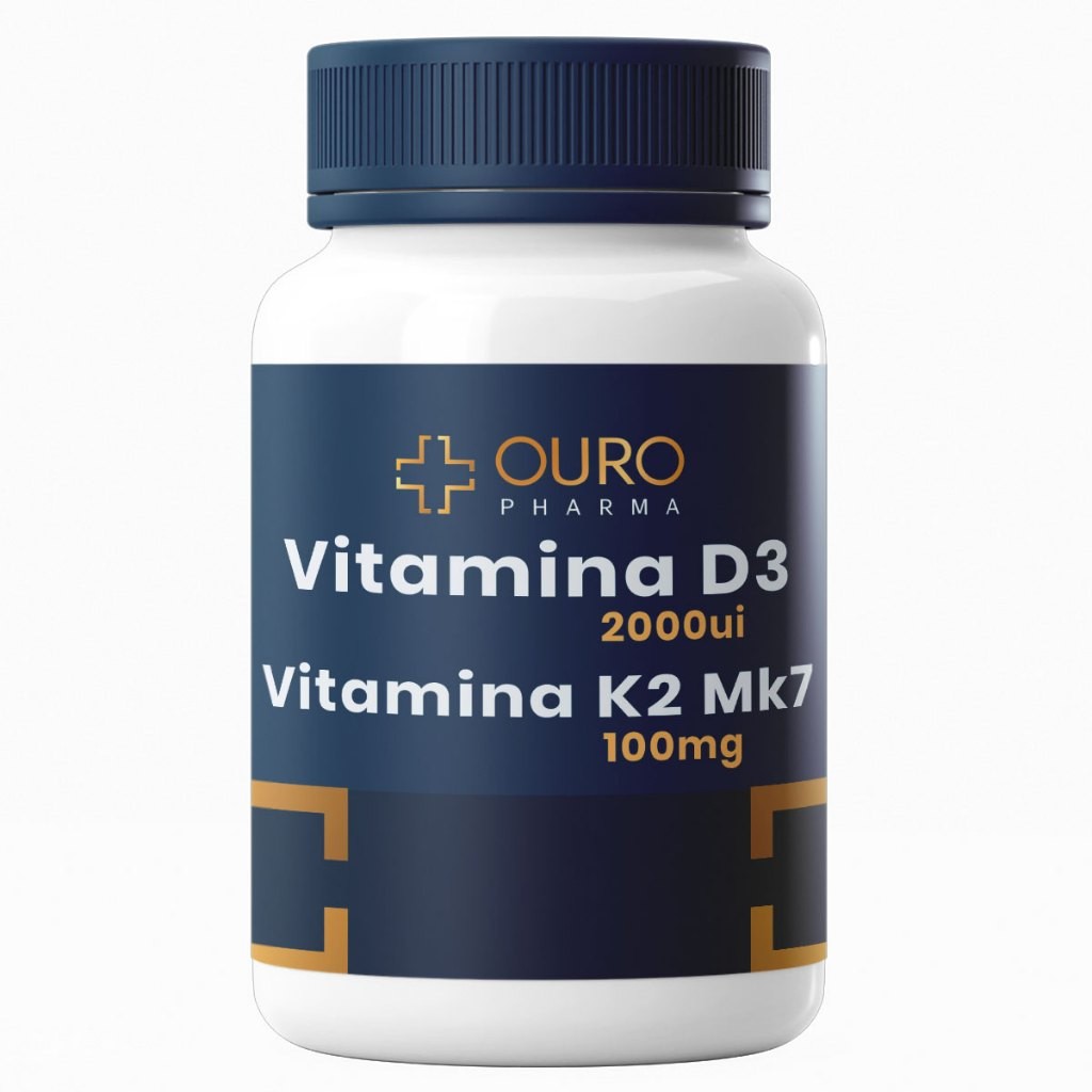 Vitamina D3 2000ui com Vitamina K2 MK7 – 60 ou 120 cápsulas