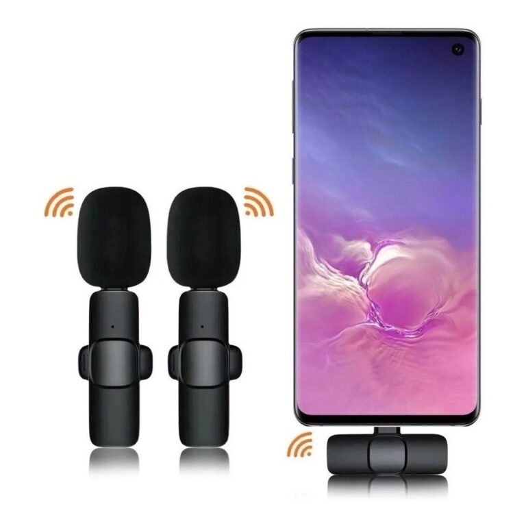 Microfone de Lapela Sem Fio Vlog Compatível Tipo 