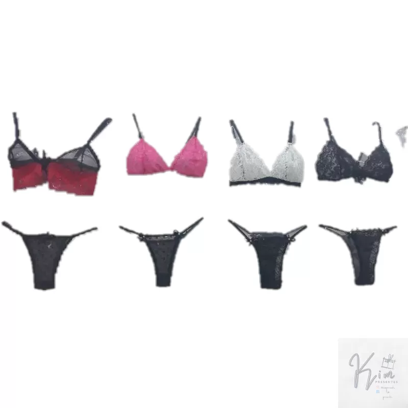 Kit 10 conjunto lingerie sutiã e calcinha em renda atacado