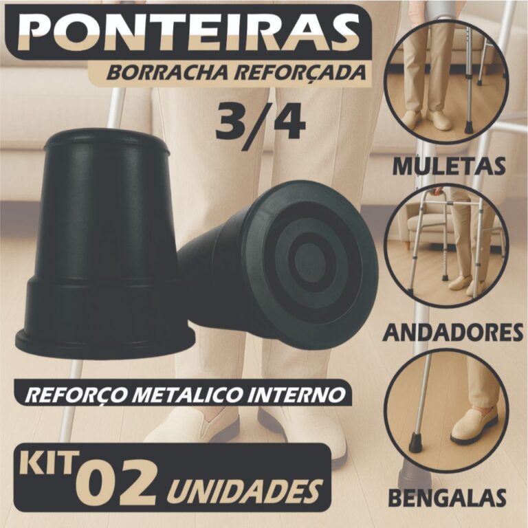 Kit 4 Pé Ponteiras de Borracha 3/4 19mm Para Mule