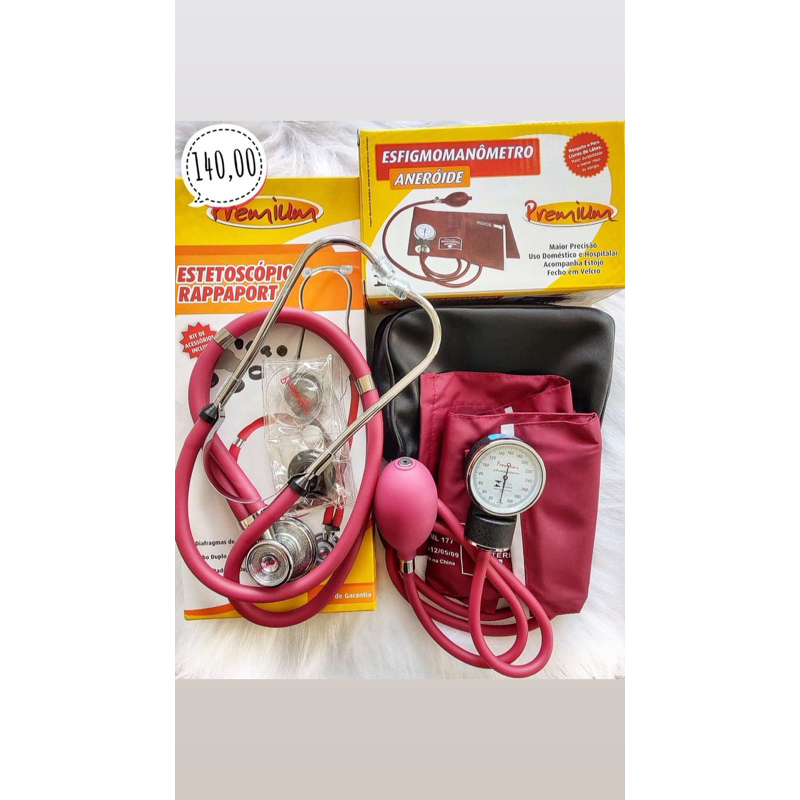 kit esfigmomanômetro e estetoscópio Premium