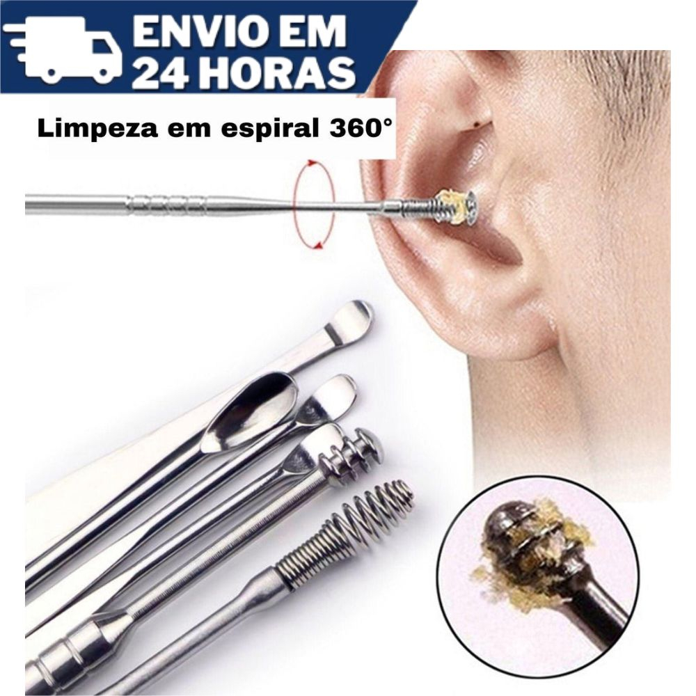 Kit Jogo Cotonete Fácil Removedor Limpeza Cera Ouvido Orelha + Estojo