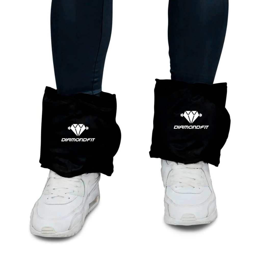 Par de Caneleira Peso Treinar pernas Treinar em Casa Academia Tornozeleira Funcional Preta