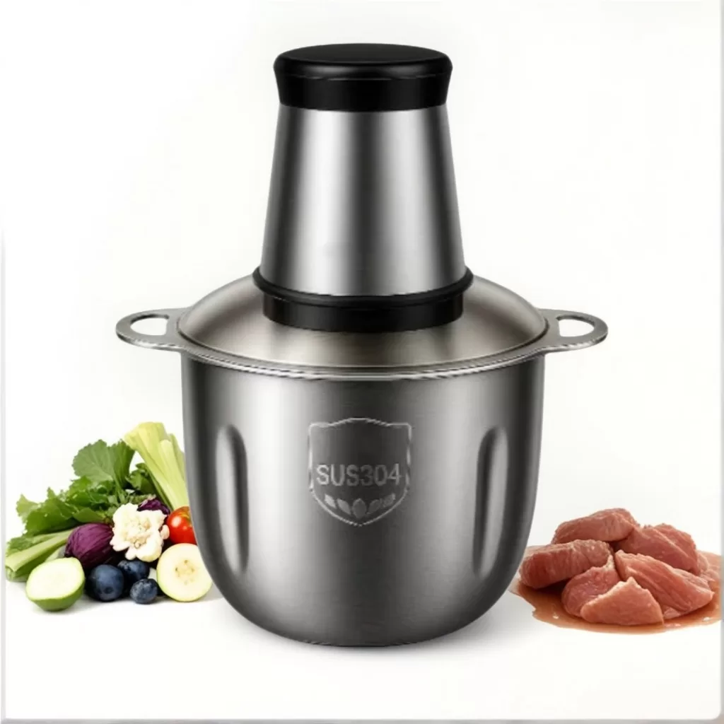 Picador De Alimentos Moedor Elétrico Triturador Potente Carne Legumes Temperos Inox 110v/220v NO BRA