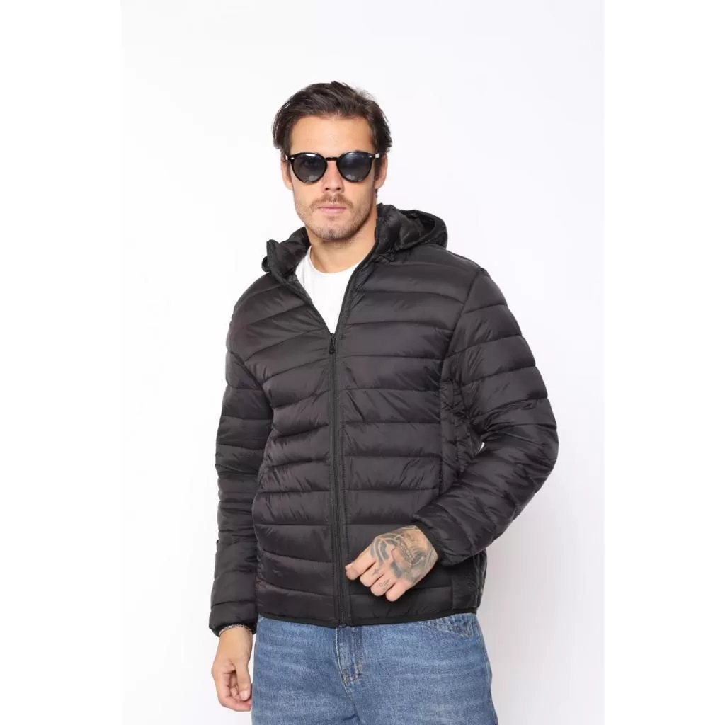 Jaqueta Casaco Masculino Sem Forro C/ Capuz Removível Bolsos Internos Look Piramide