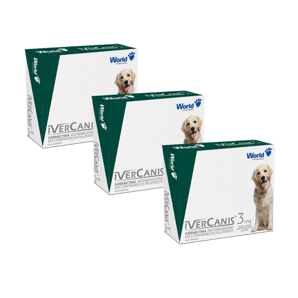 IverCanis 3mg para Cães de 15Kg – Blíster 4 Comprimidos