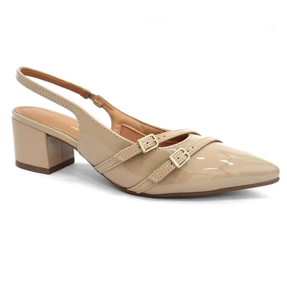 Scarpin Vizzano Slingback Salto Bloco – Bege