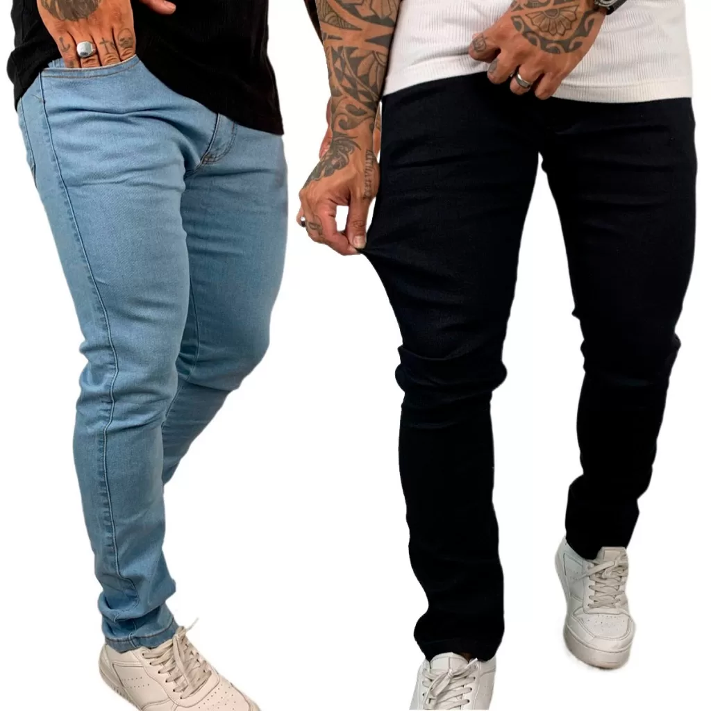 Kit Calças Masculina Jeans Skinny Com Lycra Premium Dia a Dia Ref: 110/130