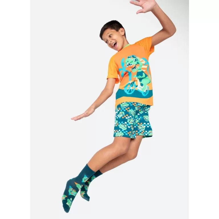 Pijama Manga Curta Viscolycra Menino Dino Miami &#