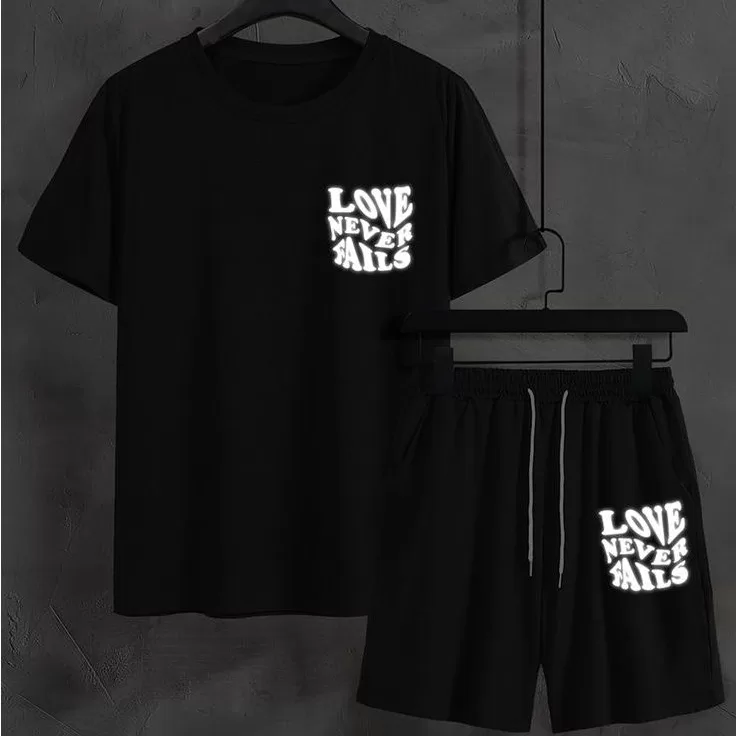 Conjunto Camiseta Oversized+Bermuda Moletom Estamp
